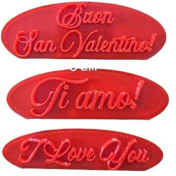 Tagliabiscotti.it - Set stampi Buon San Valentino Ti Amo! e I love You - Tagliabiscotti - Formina - per biscotti o decorazioni torte in pasta di zucchero - Misura 5/6 cm circa.