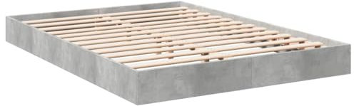 vidaXL Bettgestell, Bett Doppelbett für Schlafzimmer, Bettrahmen mit Lattenrost, Schlafzimmerbett Modernes Design, Betongrau 120x200cm Holzwerkstoff