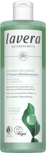lavera Barrier Balance Mizellenwasser - 2-Phasen - ohne Alkohol - ohne Parfüm - löst wasserfestes Make-Up - sanft zu Hautbarriere - Präbiotika - vegan - Naturkosmetik - 400 ml