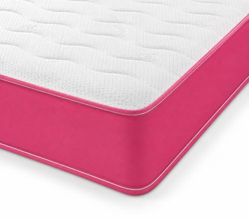 eXtreme comfort ltd Cooltouch Colours Pink Small Double Mattress | Hybrid Design, Foam Layer, Bonnel Spring, Soft Comfort Firmness, 4ft x 6ft3 (120 x 190 x 18cm)