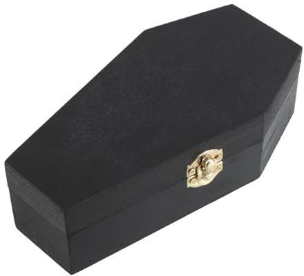 Milisten Joyero con Forma De Ataúd De Madera Urna De Cremación para Mascotas para Dulces y Joyería De Halloween