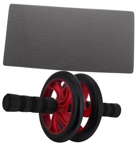 Gatuida Rouleau Abdominal Silencieux Rouge, Équipement de Musculation Portable pour Entraînement Abdominal à Domicile et Extérieur, Accessoire Fitness pour Tonifier les Muscles du Ventre