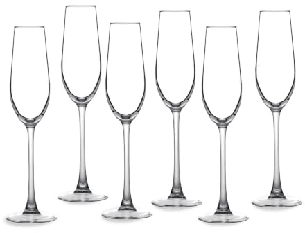 ECHTWERK bicchieri da spumante/champagne set da 6, bicchieri da prosecco, flute da champagne, calici robusti con stelo allungato, 190 ml
