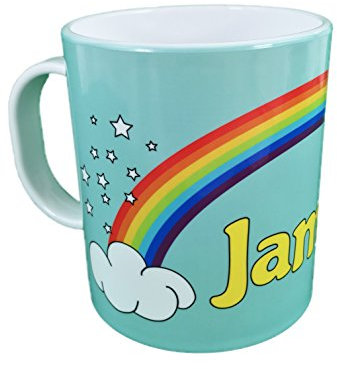 Personalised Rainbow Kids Mug – BPA-Free Unbreakable Plastic Cup with Custom Name – Microwave & Dishwasher Safe Children’s Gift for Birthday, Christmas or Easter