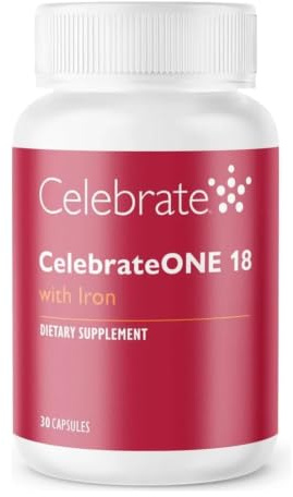 Celebrate Vitamins - CelebrateONE 18 - Multivitamine Post Bariatrie avec Fer 18 mg - Sleeve Gastrectomie VSG, Bypass Gastrique RNY, Mini Bypass OAGB - 30 Capsules