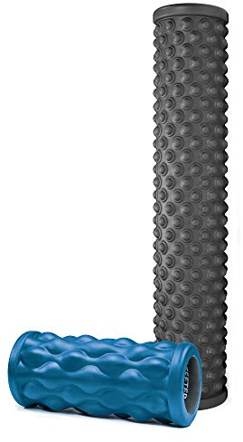 Teeter Massage Foam Roller Bundle - Textured for Deep Tissue Muscle Relief to Boost Recovery, Flexibility, Mobility - Back Pain Relief, Sports Massage, Myofascial Release