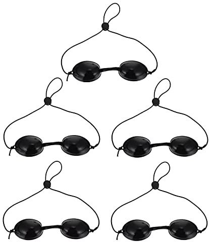 Lurrose Solarium Schutzbrille UV Brille Weiche Solariumbrille Sonnenschutzbrille Augenschutz für Sonnenbank Beauty Patienten Behandlung LED Lichttherapie 5 Stück Schwarz