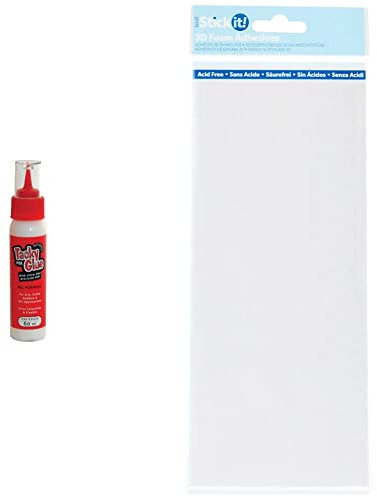 Anitas Tacky PVA Glue-60ml, White, 2.7 x 14.5 cm & Stick It! - 3D Double-Sided Adhesive Foam Squares - Clear - 940 PCS - Double Sided Adhesive Pads