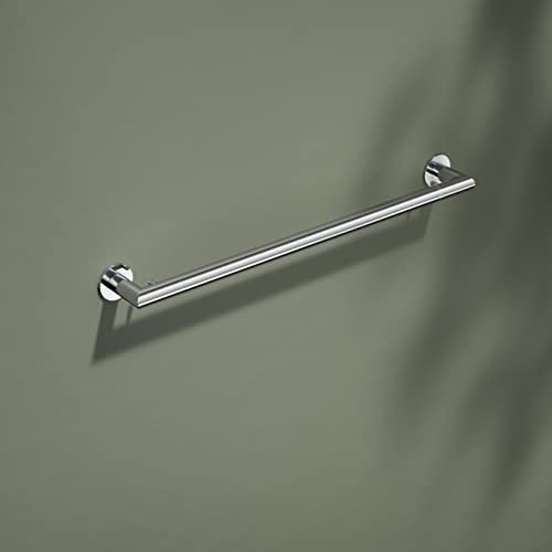 KEUCO Badetuchhalter aus Metall inkl. 2X Montageset zum Kleben, ohne Bohren, Chrom, 60cm, für Handtücher, Wandmontage, Handtuchstange, Reva