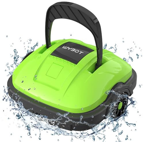 WYBOT Robot Piscina Fuori Terra per Piscina da 80m², Robottino Pulitore con Doppia Motricità, Robot Piscina Pulitore Senza Fili con Batteria Autonomia 100 Min Verde Robot de Piscine sans Fil