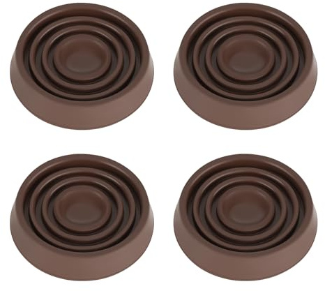 Furniture Coasters, 1.5X1.5 Rubber Caster Cups Non Slip Furniture Pads Non Skid Furnitures Grippers Anti Slide Floor Protector for Bed Couch Table Chair Stoppers - 4 Pack, Brown