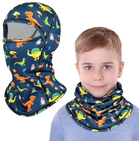 TAGVO Pasamontañas Térmico de Invierno Niños 4 a 12 Años, Multifuncional Cortavientos Máscara De Esquí Ciclismo Gorro con Forro Polar Bajo Casco Mascarilla para Niños Niñas Deportes al Aire Libre