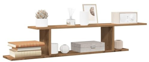 Gecheer TV-hylla ek vägg hantverk 125 x 18 x 23 cm spånskiva, modernt TV-skåp, TV-bord, TV-stativ, TV-skåp, TV-skåp, TV-skåp, vardagsrumsskåp, P856575