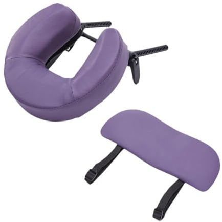Milageto Table de massage avec berceau et coussin pour le visage, appui-tête réglable, accoudoir robuste et polyvalent pour salon de spa, matelas de massage, Violet