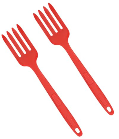 DOITOOL 2 pièces Fourchette de Cuisine Silicone Ustensiles Légers Antiadhésifs pour Pâtes et Nouilles Frites Accessoires Pratiques pour Usage Domestique et Professionnel