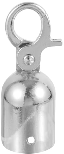 LIFKICH Butée Extrémité de Corde avec Crochet Acier Argenté Capuchon de Cordon pour Balustrade et Gestion de Foule Accessoire Sécurisé pour File Attente et Isolation de Sécurité