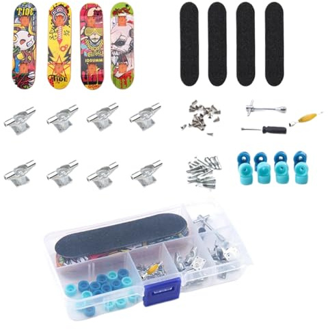Finger Skateboards - Mini Skateboard Toy Deck Truck Finger Boards Set, Skate Toy Fingerboard Making Kit Fingers Board Skate Kit De Réparation Pour Adultes e-nfants Garçons Cadeau D'anniversaire