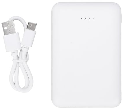 Srliya Uppladdningsbart Batteripaket 10000mAh Bärbar Power Bank för Uppvärmda Väst Jacka Byxor MicroUSB TYP C Dubbel USB-port Vit