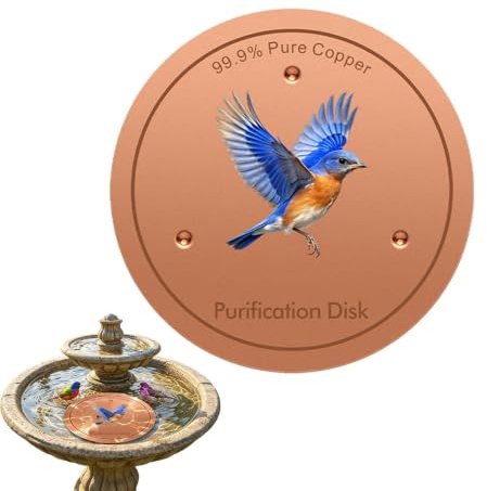 Metall-scheibe Für Vogelbad - Metall 10 Cm | Wasserreinigungsplatte | Vogelbad-reinigungsdisk Mit Dreipunkt-halterung | Für Outdoor, Garten, Terrasse, Rasen, Hof, Bauernhof Und Springbrunnen