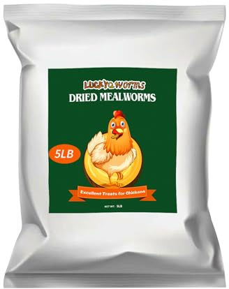 LuckyQworms Dried Mealworms 5Lbs, High-Protein Bulk Mealworms, 100% Non-GMO Mealworm Treats for Birds, Chickens, Turtles, Fish, Hamsters and Hedgehogs All Natural Animal Feed
