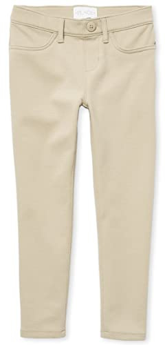 The Children's Place girls Uniform Ponte Knit Pull on Jeggings Jeans, Sandy Single, 8 Slim US