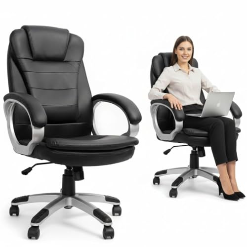 Melko Gamingstuhl Ergonomischer Bürostuhl in Schwarz Office Racing Stuhl Schreibtischstuhl Chefsessel Gaming Sessel Gamer Stuhl Racer Sportsitz Drehstuhl PC Chair Gaming Chair