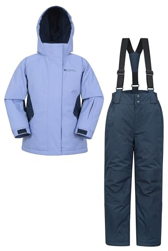 Mountain Warehouse Kinder-Ski-Set aus unisex Winterjacke und Hose - Zweiteiler für Winter und Schnee, Winterset/Regen-Set für Jungen und Mädchen, Regen-Ganzkörperanzug Lila 9-10 Jahre