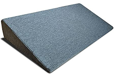 GEEMMA s.r.l. Cuscino ortopedico, cuneo posturale per letto o divano per circolazione sanguigna o reflussi con tessuto anallergico.Poggia schiena letto triangolare 45X80 Cm