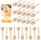 DCQQ 25 Pezzi Cucchiaini Bastoncini Miele Legno Spargimiele Bastoncini Miele Cucchiaio Honey Dipper per Miele e Gadget per Feste di Nozze per Ringraziamento Matrimonio Battesimo(8cm) (fengmibang8cm)