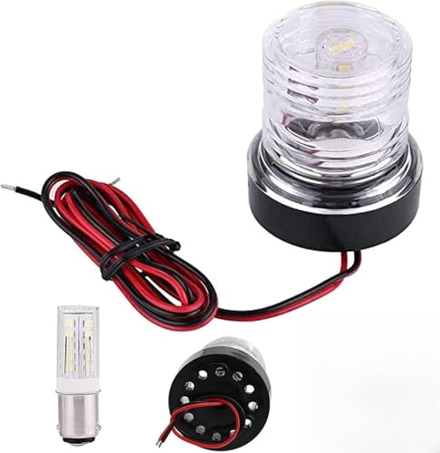 Uadme 360 graders rund båtlampa DC12V-24V LED-ljus 360 graders hög ljusstyrka för elektrisk utrustning för marin navigering