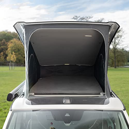 Black Forest Fox Wohnmobil Camper Schonbezug Heckbett Hochbett Faltbett für VW T5 T6 T6.1 Beach Ocean Grand 600 680 (Grau T6.1 California 2 TLG. Aufstelldach)