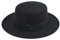 Klassischer Fedora-Hut mit flachem Kopf, Pork Pie Hut, Filz, Bootsfahrer, Kirche, Derby-Mütze für Herren/Damen, Schwarz, Einheitsgröße