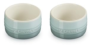 Le Creuset Stoneware Round Straight Wall Ramekin, Set of 2, Sea Salt