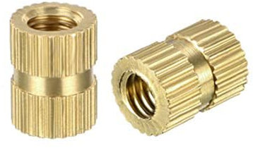 TOP-VIGOR 30Pcs Threaded Insert Knurled Nuts, M4 x 8mm x 6.3mm OD Brass Female Thread Knurled Nuts, Embedment Nut Insert for 3D Printer