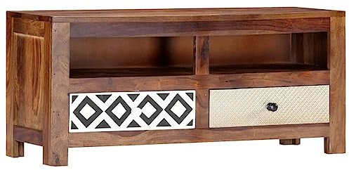 ShGaxin Meuble TV, meuble TV, meuble TV, meuble TV, meuble TV, meuble de salon, meuble de salon, table de télévision en bois massif de sheesham 90 x 30 x 40 cm