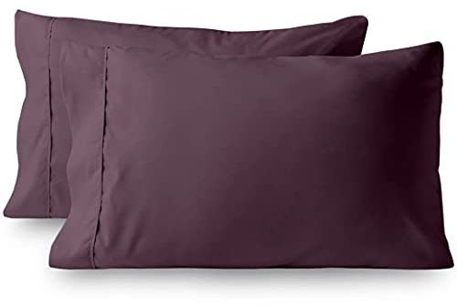 RAJVEER TEXTILE 600 Thread Count Luxury 100% Cotton Full King Pillowcase, Super Soft DecorativeFull King Pillowcase20 x 40 Plum