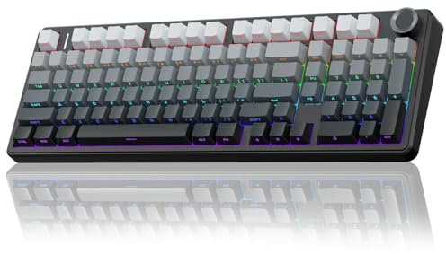 AULA F99 Pro Mechanische Gaming Tastatur,3-Modus Wireless Mechanische Tastatur mit Knopf,Fünfschichtige Polsterung Struktur,Seitlich Graviert,RGB,QWERTY,Hot-swap Custom Keyboard