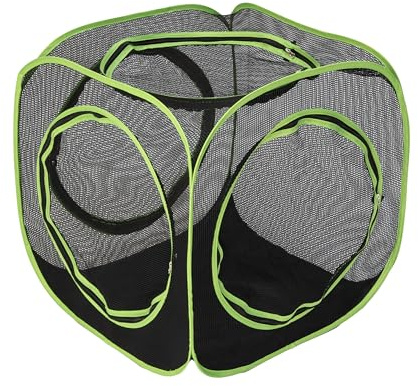 Kitty City Large Outdoor Cat Play Cube, Mesh Pop-Up Cat Enclosure for Indoor & Outdoor Use, Expandable Modular Cat Playpen with Zippered Access - Green
