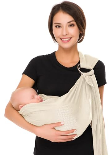CUBY Porte-bébé d'été pour nouveau-né, anneau en maille à séchage rapide, couverture d'allaitement pour tout-petit, respirant, réglable, facile à transporter, écharpe douce pour la marche et la