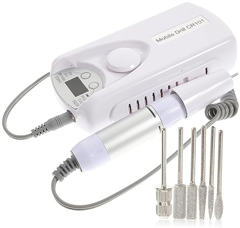 VALICLUD Kit de Machine à Ongles Électrique Blanc Lime à Ongles Réglable pour Manucure Professionnelle et Usage Domestique Moteur Silencieux Portable pour Nail Art