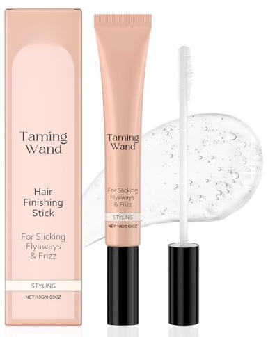 Flyaway Hair Finishing Stick – Moisturising Hair Mascara & Hair Tamer for Baby Hairs, Broken Ends & Frizz, Lightweight Non-Greasy Styling Cream Wax Stick for Sleek Finish, Portable Touch-Up (1pc)