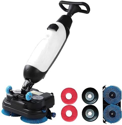 Sunseota Lavadora de Pisos Comercial, Fregadora-Secadora Profesional con Ancho de Limpieza de 43 cm, pulidora y limpiadora Multifuncional, Limpieza Profunda de baldosas y Suelos de Madera. White-12A
