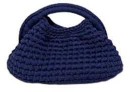 Found it! Di Palma Borsa Uncinetto ARCO Fatta a Mano, con Tracolla Dorata Rimovibile, 7 varianti (Blu Navy)