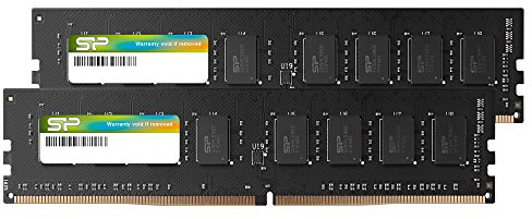 Silicon Power 16GB Kit (2 x 8GB) DDR4-RAM-2400MHz (PC4 19200) 288 Pin 1.2V Non-ECC Unbuffered 16GB-UDIMM-Desktop Memory