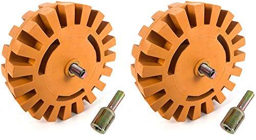 QWORK® 2PCS Décapant De Roue De Gomme, Pour Retirer Les Décalques De Vinyle, Ruban Adhésif, Caoutchouc, Rayures Fines, Autocollants De Voitures,10CM