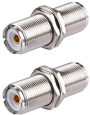 Vecys 2PCS UHF Hona SO239 Skottkontakt SO-239 UHF Hona Till UHF Hona Sskottkontakt Adapter PL-259 Kontakt för Skinka Radio