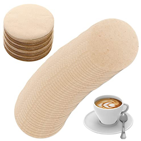 400PCS Papeles de Filtro de Café sin blanquear, 64mm/2.5 Papel de Filtro de Café Redondo de Recambio Papel de Filtro Natural para Cafeteras Espresso y Cafeteras Moka Pot