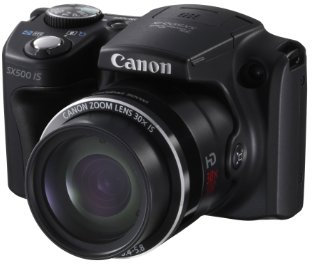 Canon PowerShot SX500 IS Digital Camera - Black (16.0 MP, 30x Optical Zoom) 3.0 inch LCD (Renewed)
