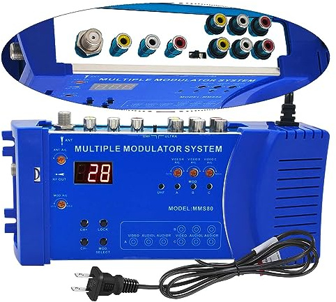 RF Modulator RCA to Coaxial Adapter AV Video to Local NTSC Coax Old TV