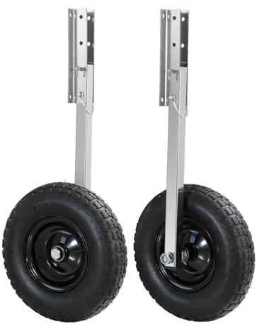 Migoda Premium Boat Launching Wheels, 12 Transom Launching Wheel with 600lbs Loading Capacity, Jon Wheels for Inflatable & Aluminum Boats, Quickly Install with 2 PCS Quick Release Pins